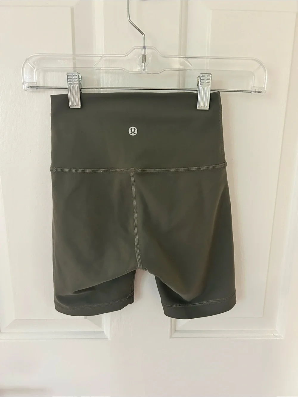 Lululemon Wunder Train High Rise Biker Shorts In Grey Sage